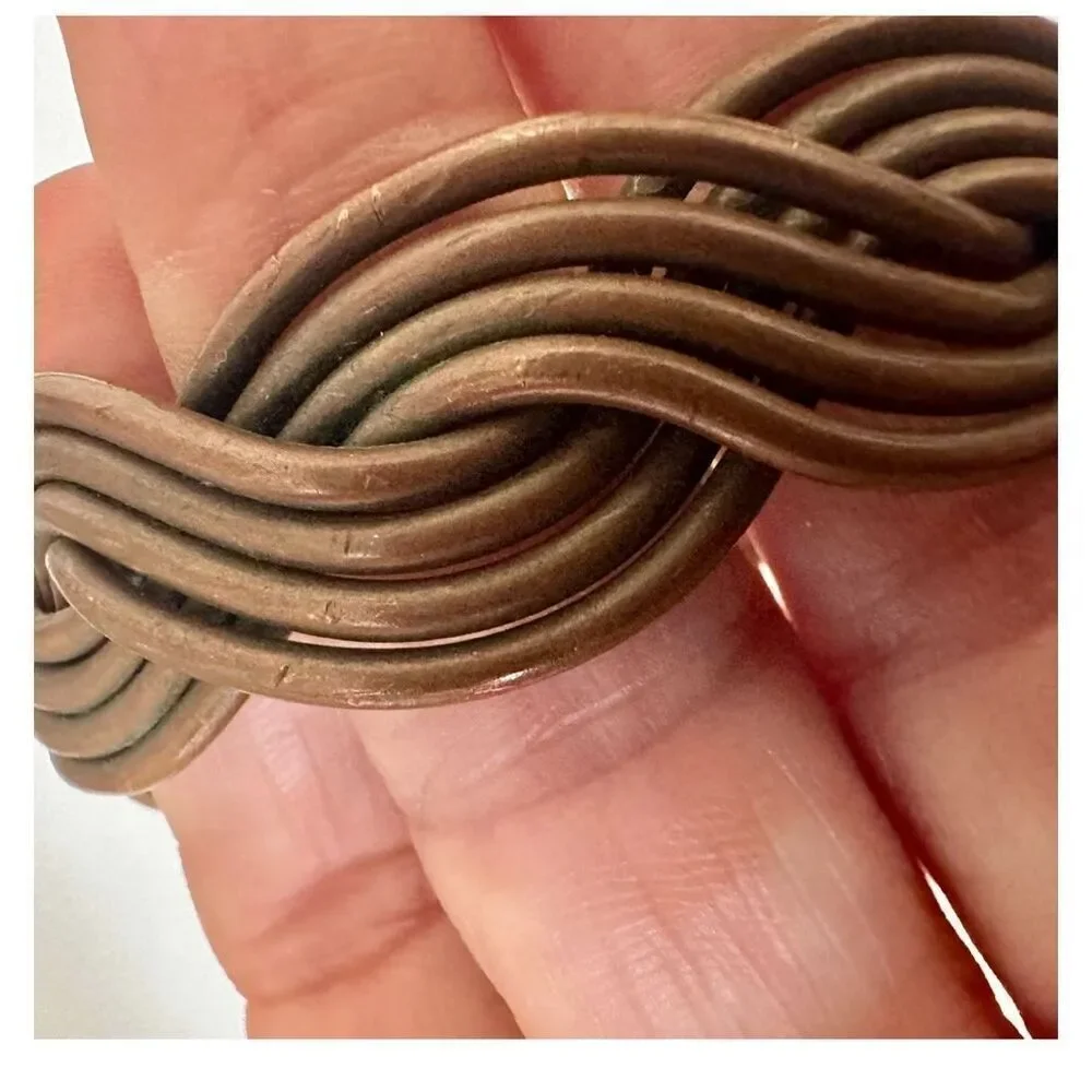 copper braided open cuff unisex  vintage bracelet